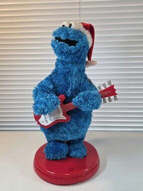 GEMMY COOKIE MONSTER DANCING SINGING GUITAR 16" CHRISTMAS SESAME STREET 2005